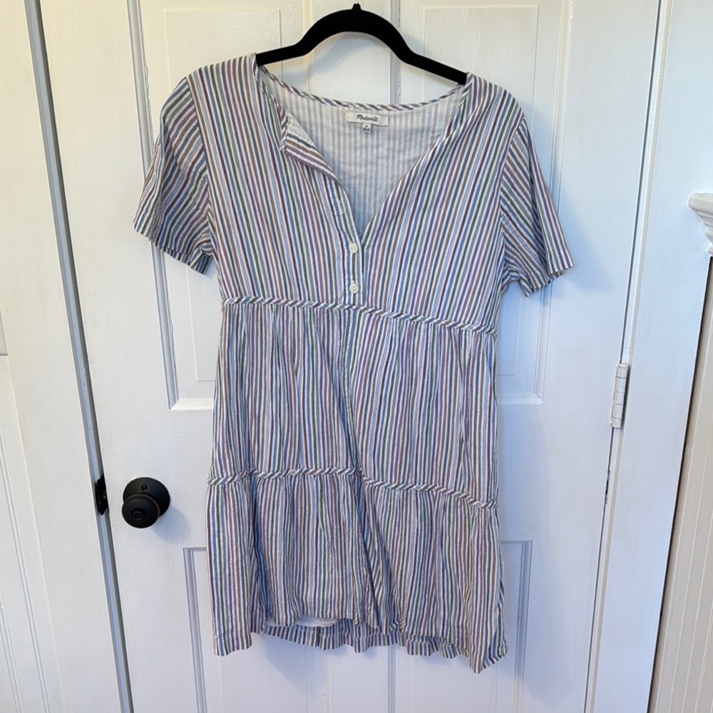 Striped Short Sleeve Women's Dress